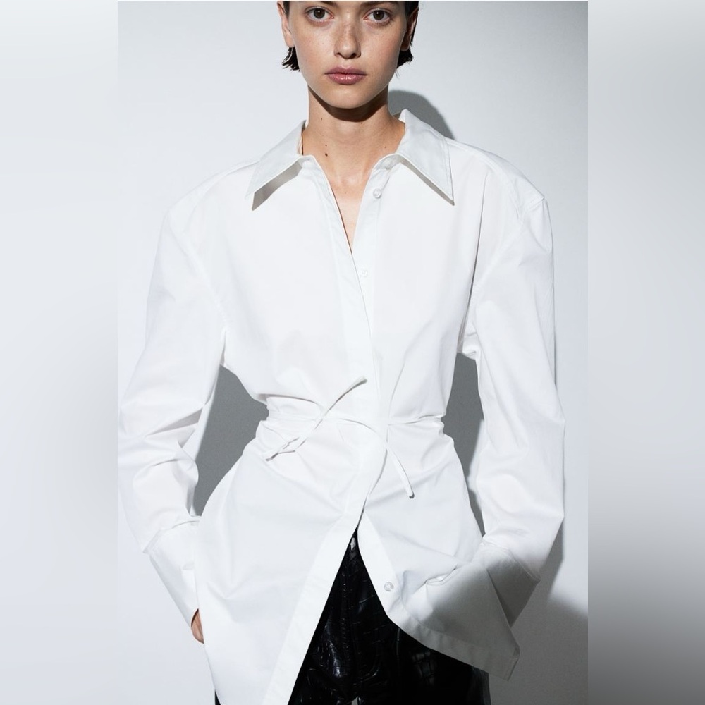 H&M tie detail shirt